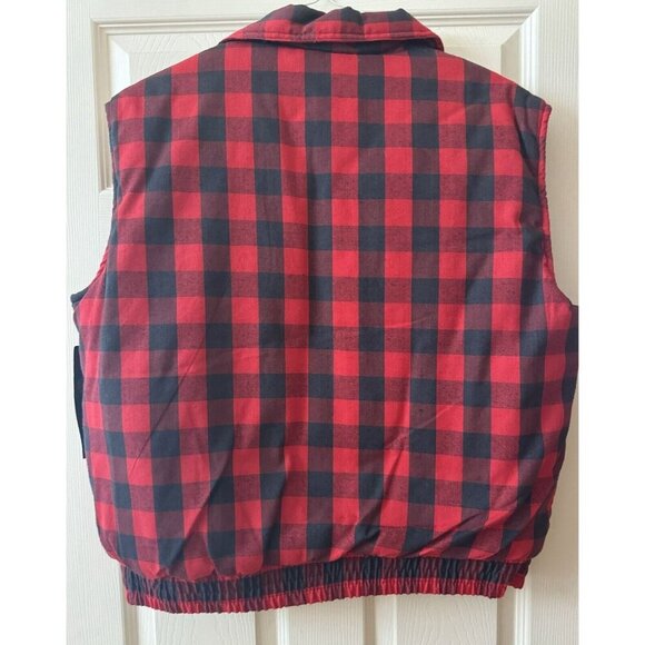 Branded Lion Men Buffalo Plaid Full Zip Vest Warm Puffer Vintage NEW Quilt Check - Picture 11 of 12